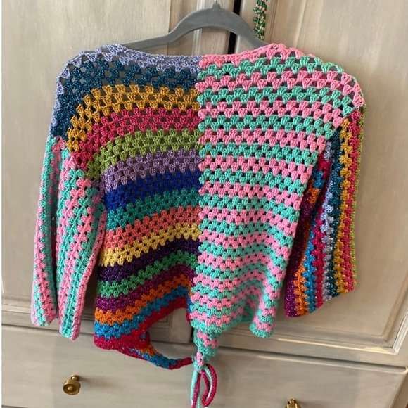 Rose carmine wrap sweater - Picture 4 of 4